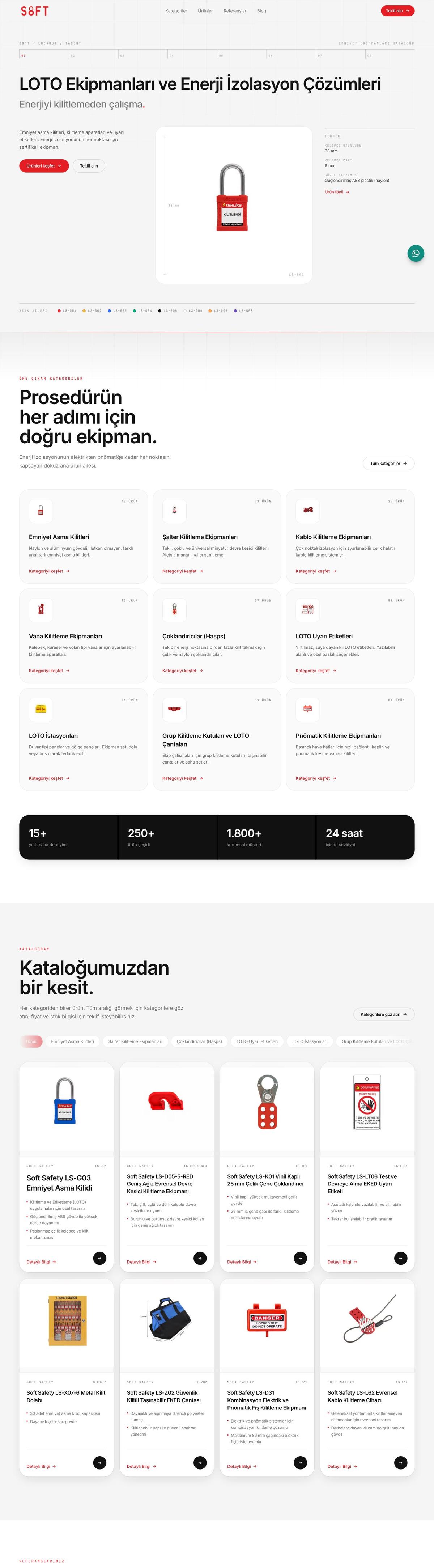 SOFT Safety — web sitesi, tam sayfa